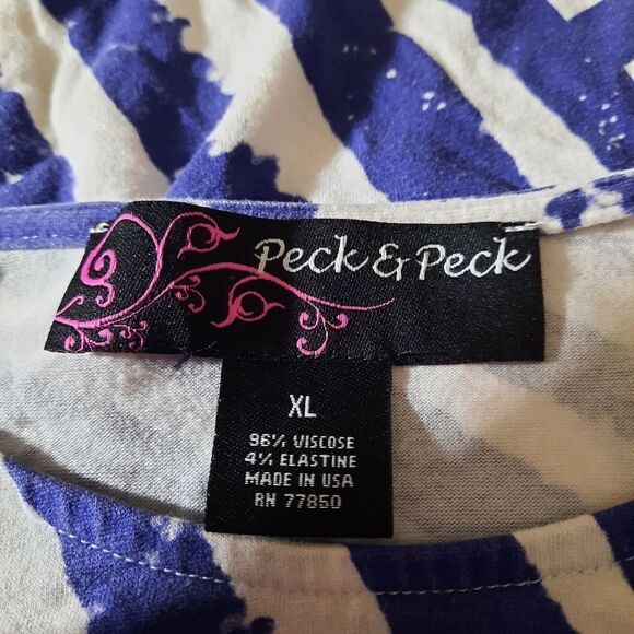 Peck‎ & Peck blouse Ladies size Extra Large Blue & White classiccore - Picture 6 of 7